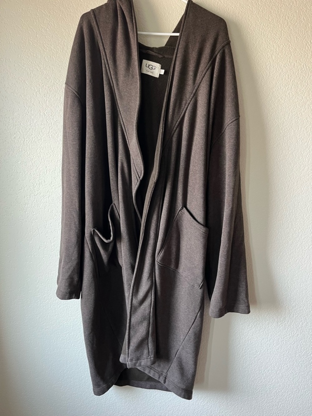 Men’s UGG Hooded Open Front Cozy Cardigan Robe - Brown